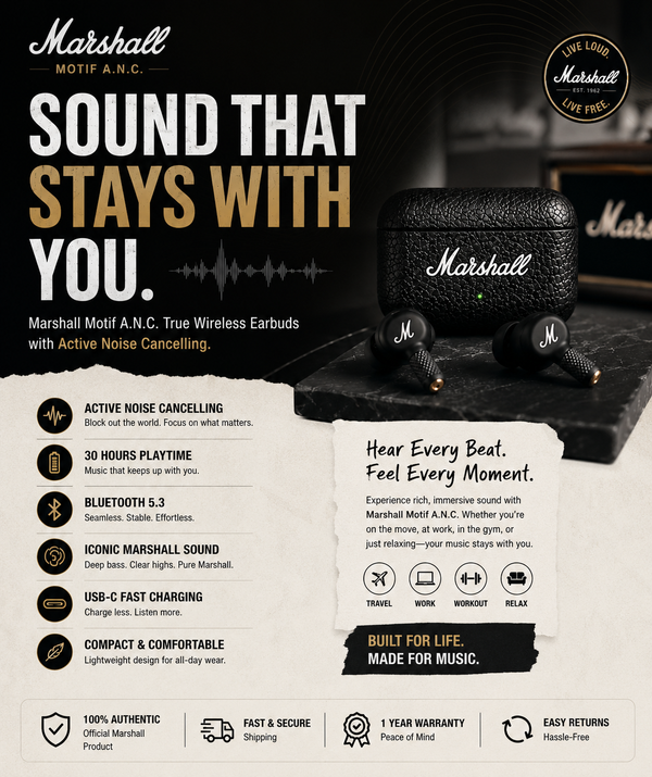 Marshall Motif Wireless Earbuds – Upgrade Your Everyday Listening Experience